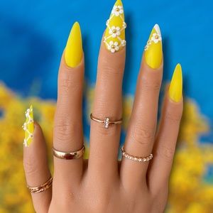 Sunflower stiletto press on nails